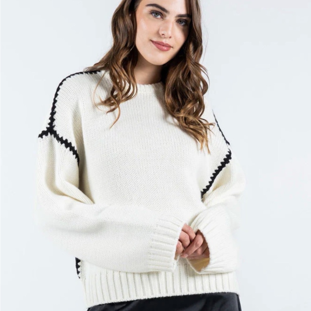 C’est Moi Oversized Whipstitched Sweater Sz M/L